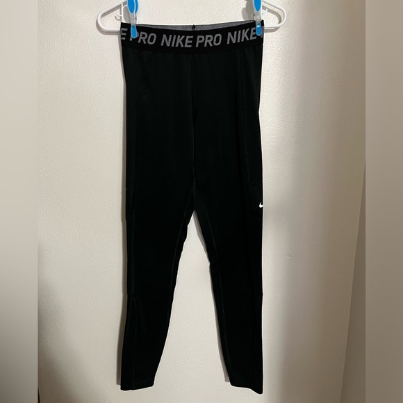 NIKE PRO Classic Logo Waistband Tights Leggings Base‎ Layer Women's Size S - Picture 1 of 5